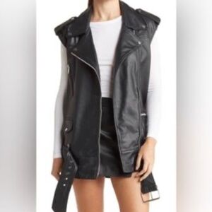 Walter Baker Leather Moto Vest